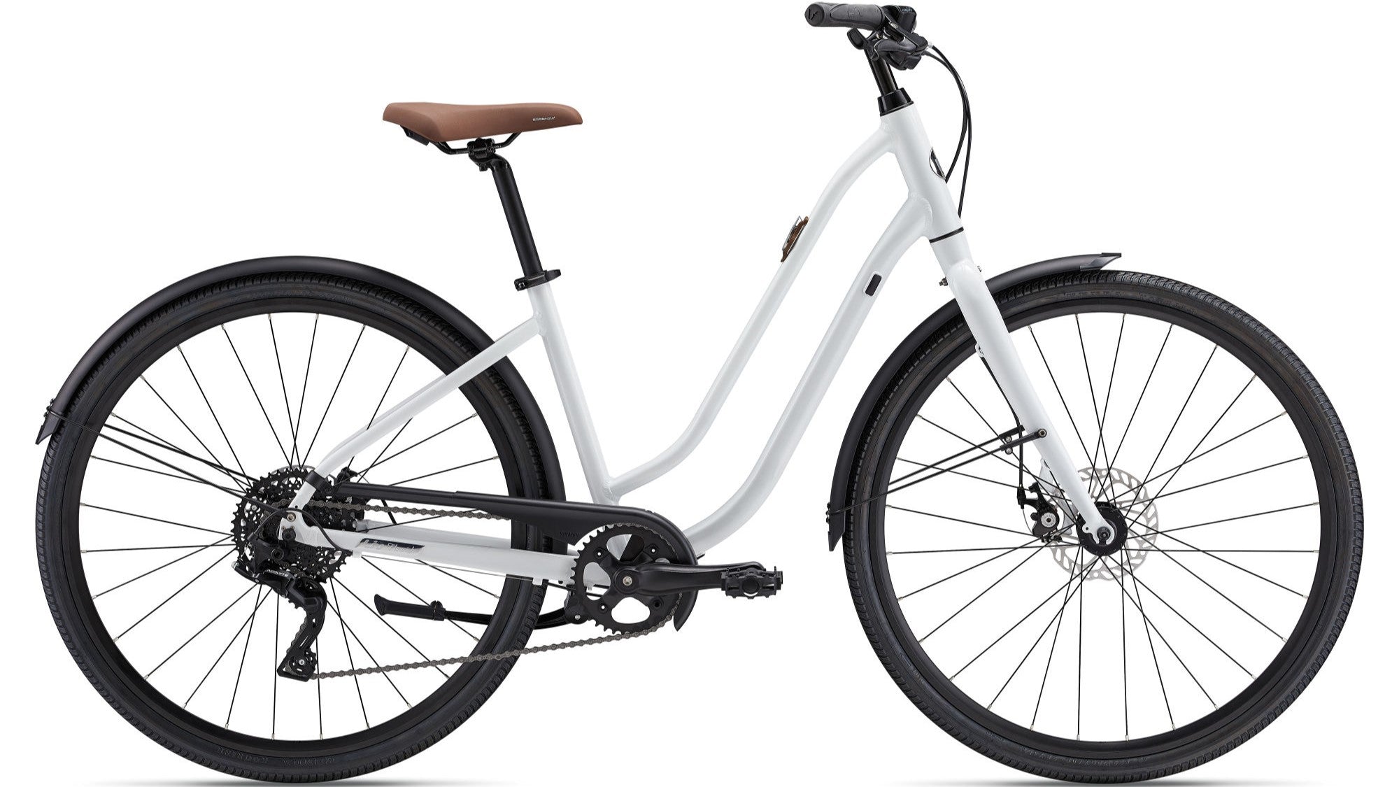 LIV Flourish 3 Disc - Vit - Klassisk damcykel med moderna komponenter